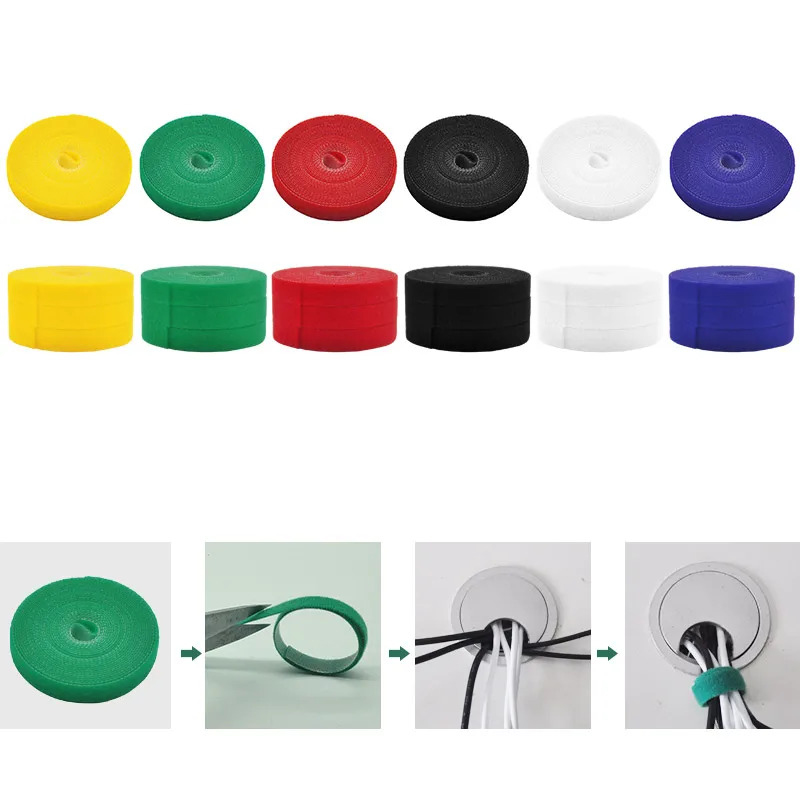 Cable Velcro Strap - 1/2/3 Stück Wiederverwendbarer 5M Kabelorganisator Draht-Kabelaufwickler
