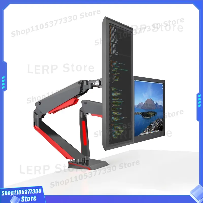Desk Setup Dual Monitor - Aluminium Doppelmonitorhalterung 15 bis 27 Zoll
