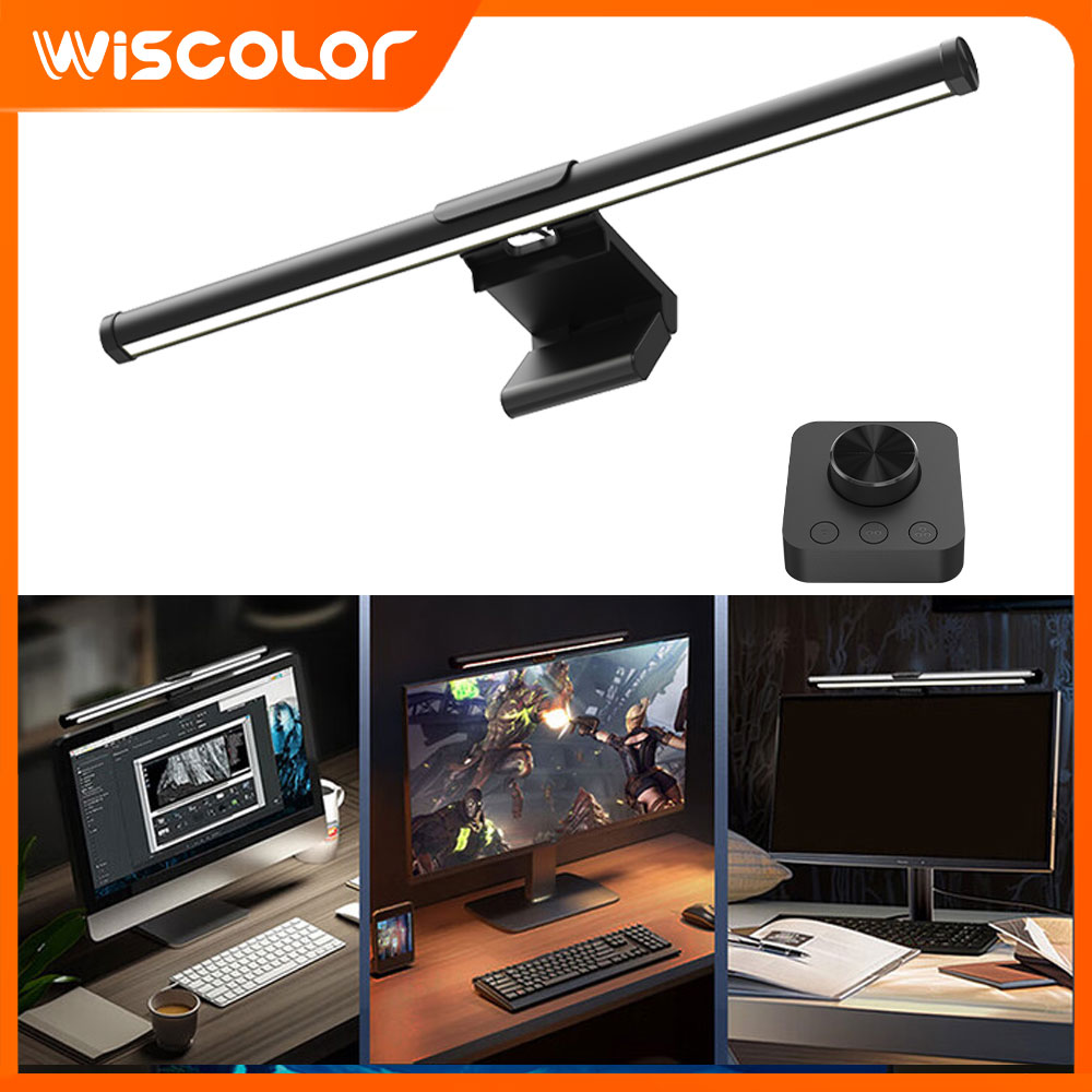 Desk Setup No Monitor - Dimmbare Monitor-Lichtleiste LED Bildschirm-Hängeleuchte RGB-Lichtleiste mit