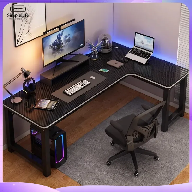 Desk Setup Dual Monitor - Eck-Gaming-Schreibtisch Computertisch für PC Laptop Ergonomisch