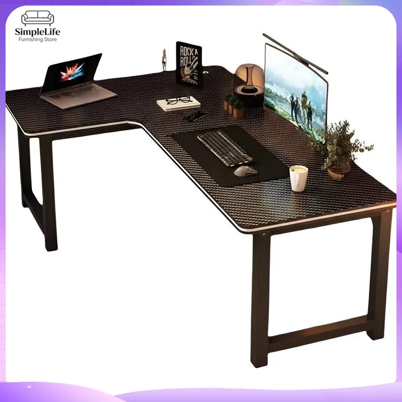 Desk Setup Dual Monitor - Eck-Gaming-Schreibtisch Computertisch mit Ablage für PC-Setup