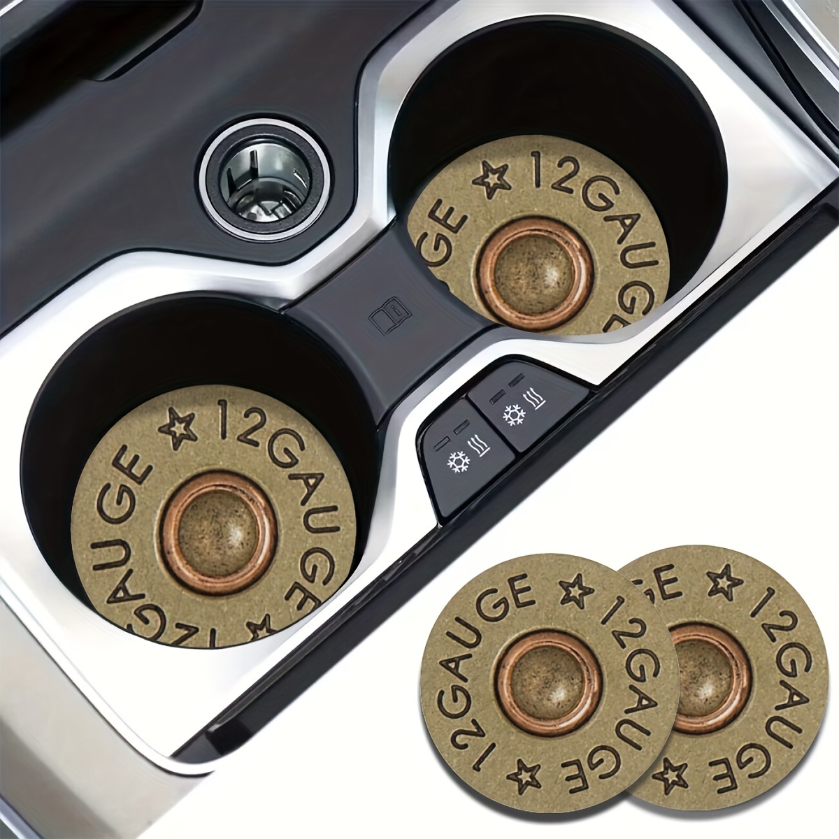 Desk Setup Rug - 2er-Pack Auto-Untersetzer im Bullet-Design, saugfähige Getränkehalter