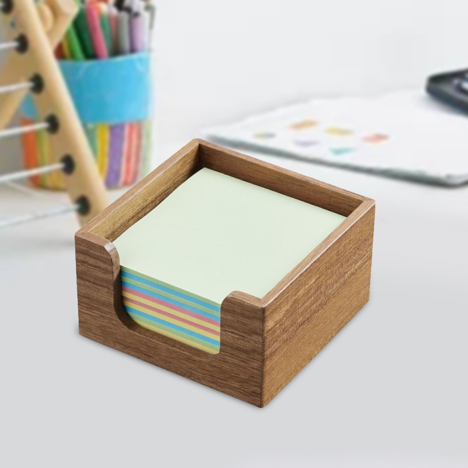 Sticky Memo Holder - Haftnotizenhalter aus Akazienholz, Notizblockhalter, vielseitig einsetzbar,