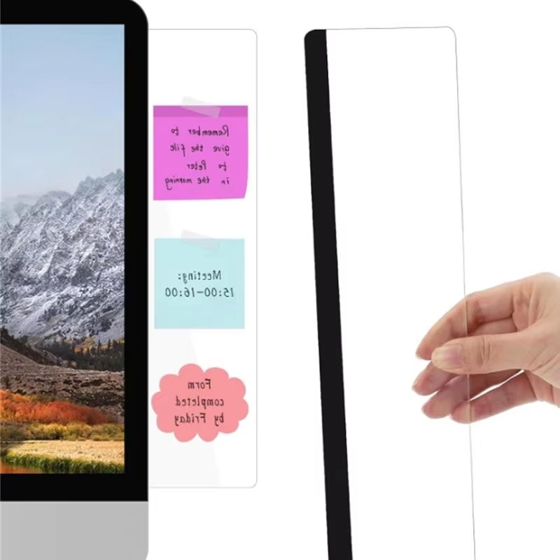 Sticky Memo Holder - Acryl-Computermonitor-Notiztafel, Bildschirm-Memo-Board, Computer-Haftnotizenhalter, Nachrichtentafel für das
