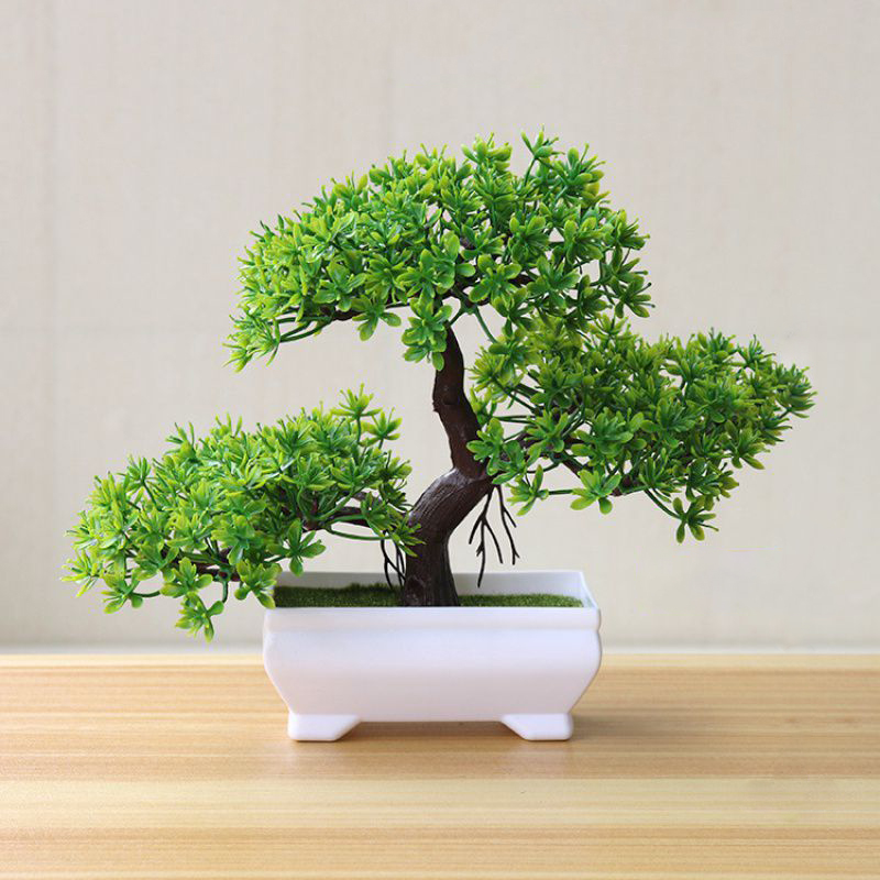 Desk Setup Plants - Künstlicher Bonsai-Baum Simulationspflanzen Topfpflanzen für Garten