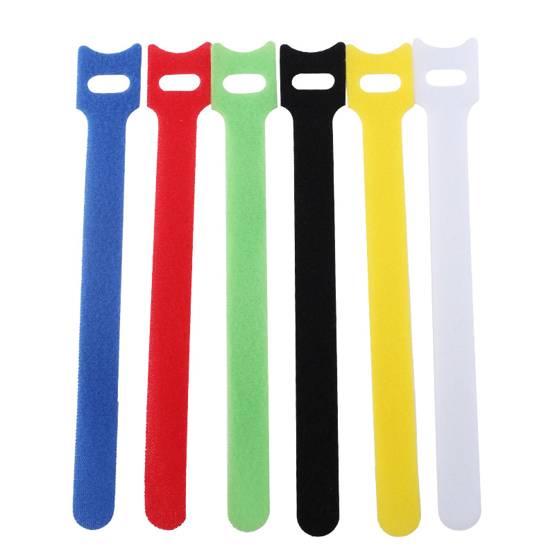 Cable Velcro Strap - 10-teiliges Katzenkopf-Nylonband mit T-förmigem Klettverschluss und