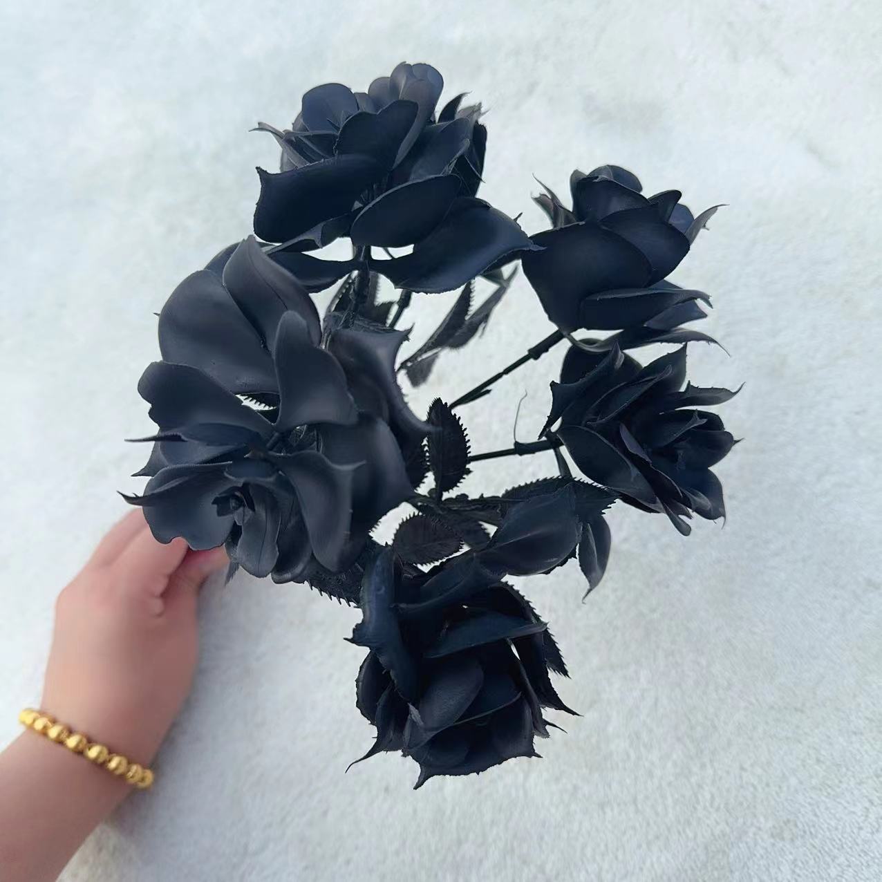Schwarze Halloween-Kunstblumen – Desk Setup Plants Bewertung und Preis