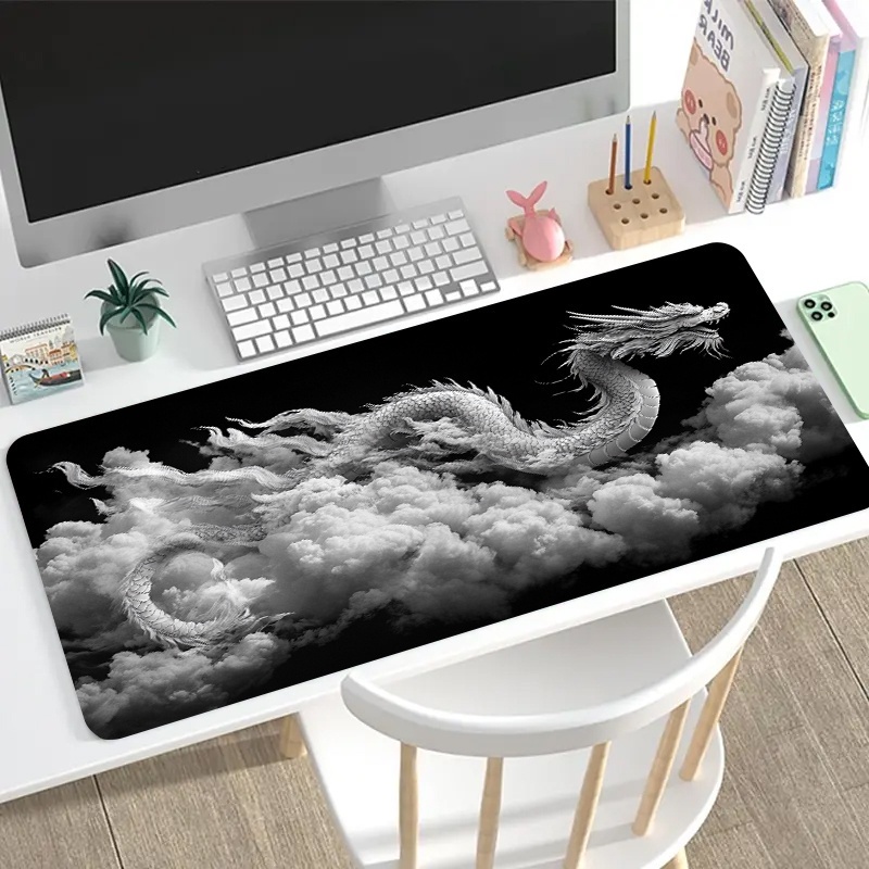 Schwarz-Weißes Drachen-Gaming- – Desk Setup Black And White Bewertung und Preis