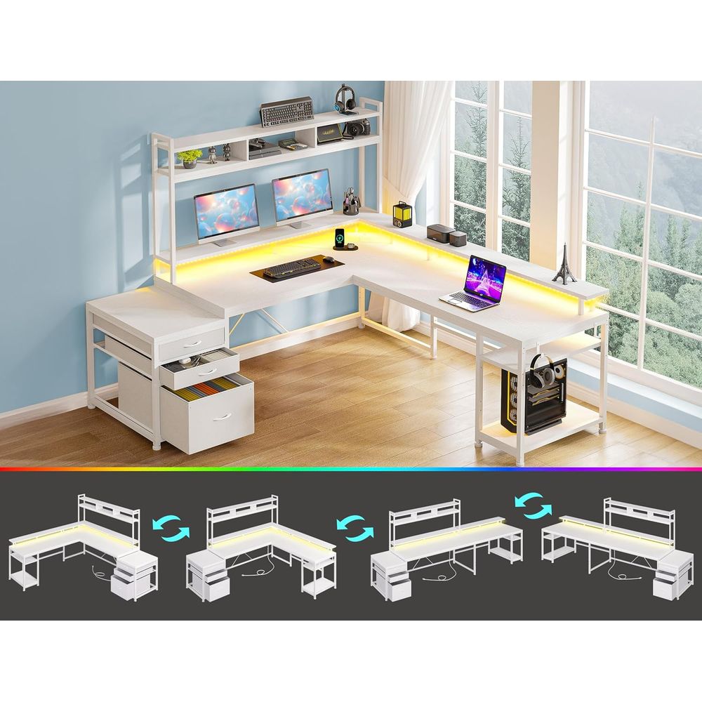 104-Zoll L-förmiger Schreibtis – Desk Setup No Monitor Bewertung und Preis