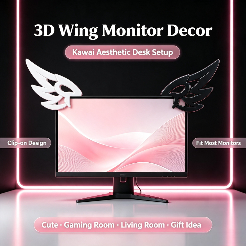 Kawaii 3D Flügel-Dekoration fü – Desk Setup No Monitor Bewertung und Preis