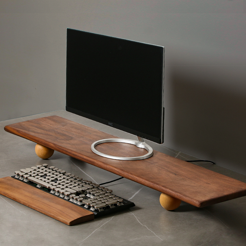 Desktop-Riser aus Naturholz, D – Desk Setup Dual Monitor Bewertung und Preis