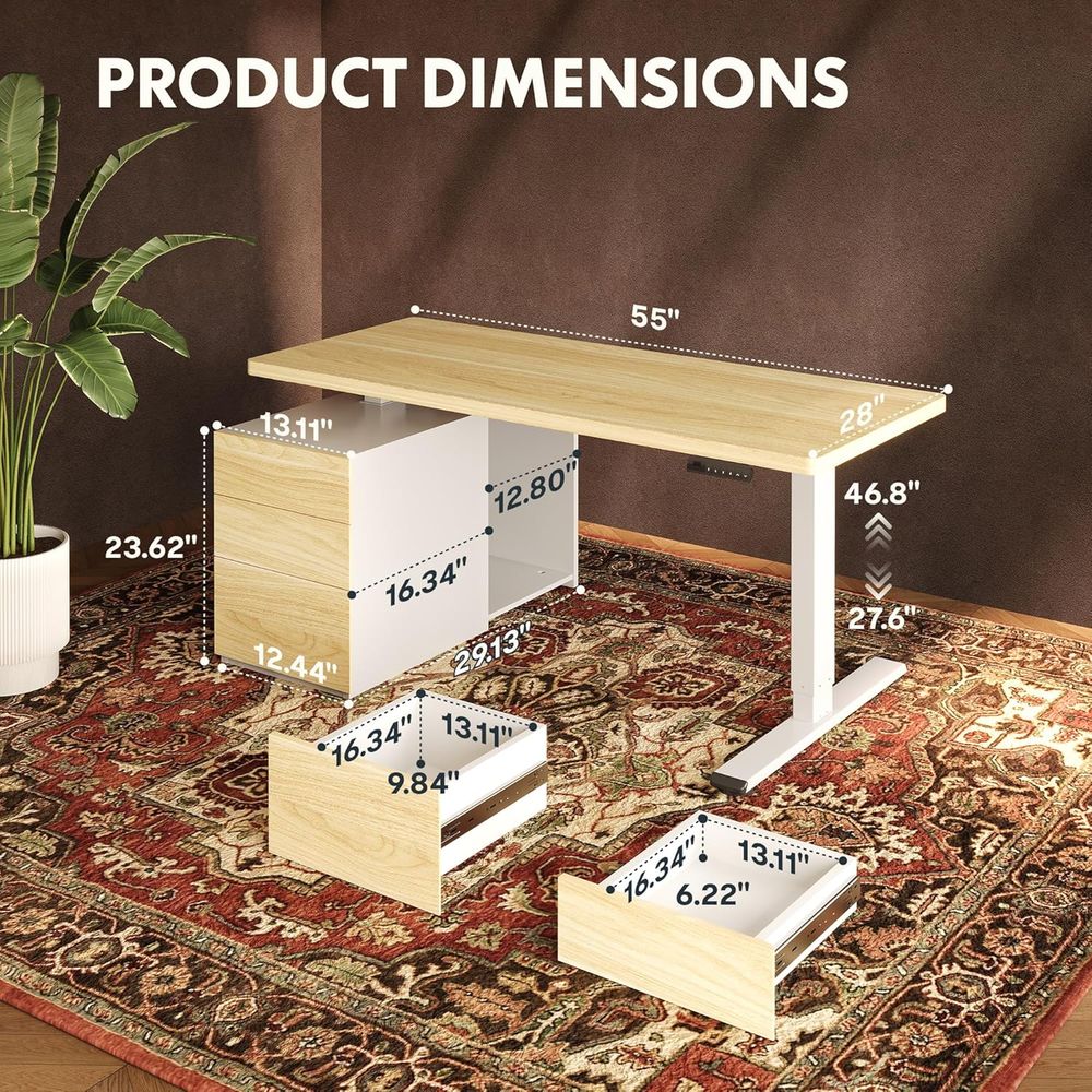 55 Zoll großer Stehschreibtisc – Desk Setup Dual Monitor Bewertung und Preis
