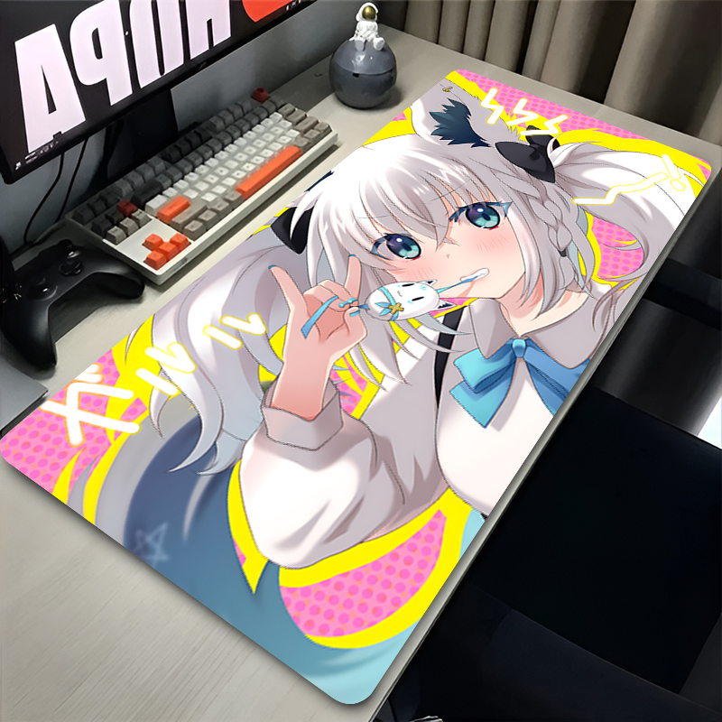 Shirakami Fubuki Mauspad Lapto – Desk Setup Black And White Bewertung und Preis