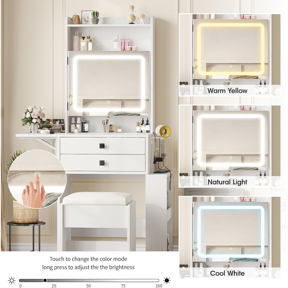 Kleiner Schminktisch mit 3 Ver – Desk Setup Small Bewertung und Preis